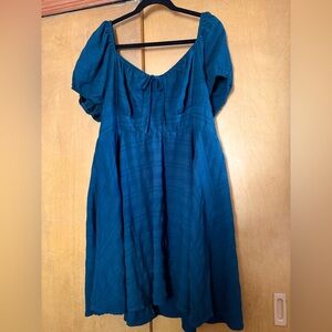 Solyhux Blue-Green Women's Peasant Dress